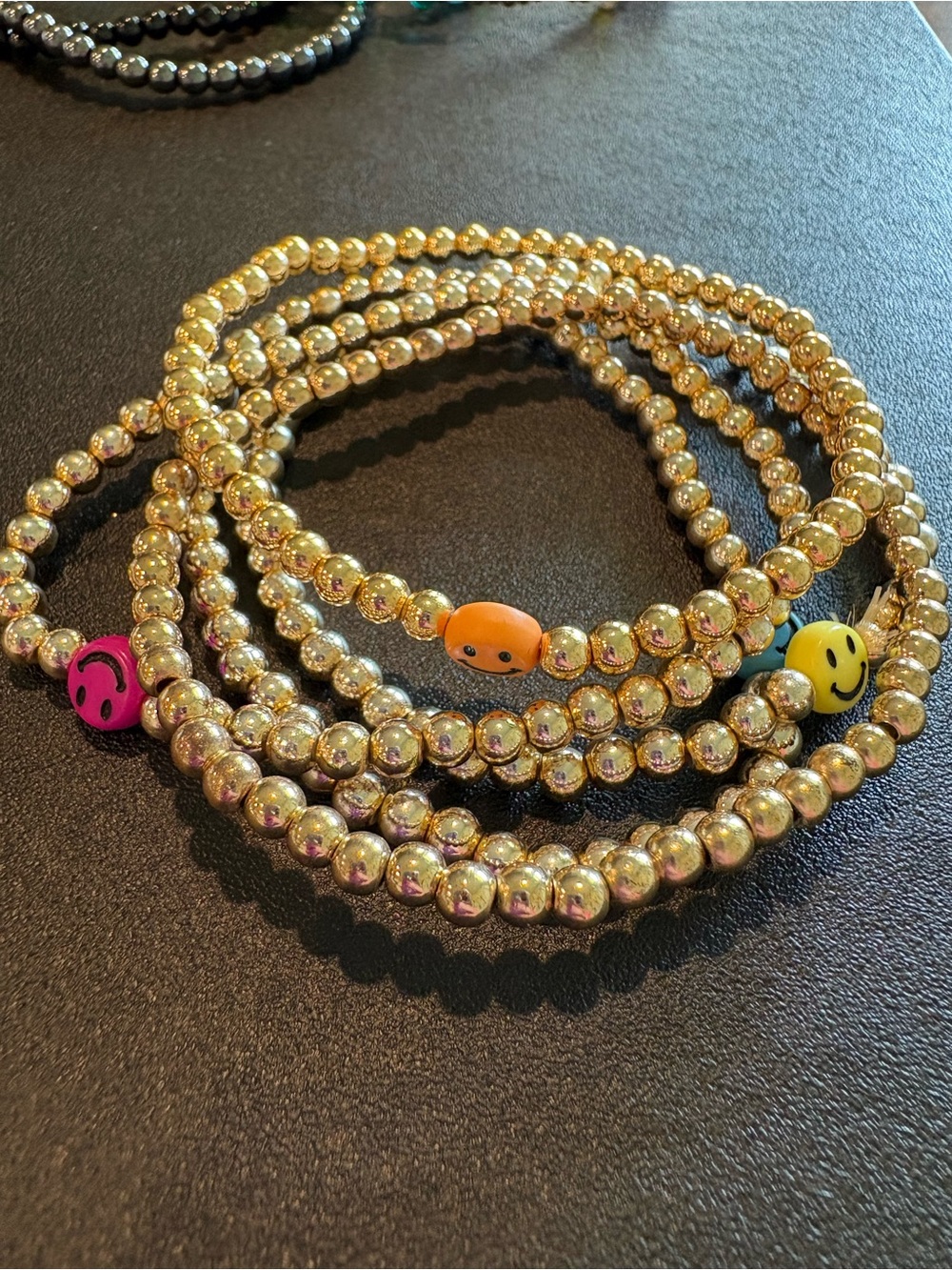 Gold and Multicolor Beaded Stackable Women’s Bracelet Set - Picture 4 of 8